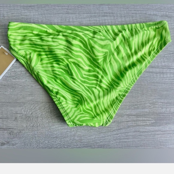 NWT Michael Kors Women's Classic Animal-Print Bikini Bottom Green Apple Large - Picture 4 of 6